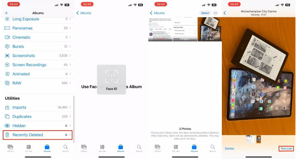 和田苹果14维修分享 iPhone14 上恢复已删除的照片 