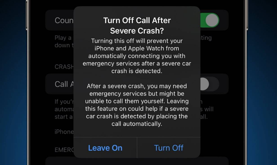 和田苹果14维修分享 iPhone 14 和 Apple Watch 上关闭崩溃检测 